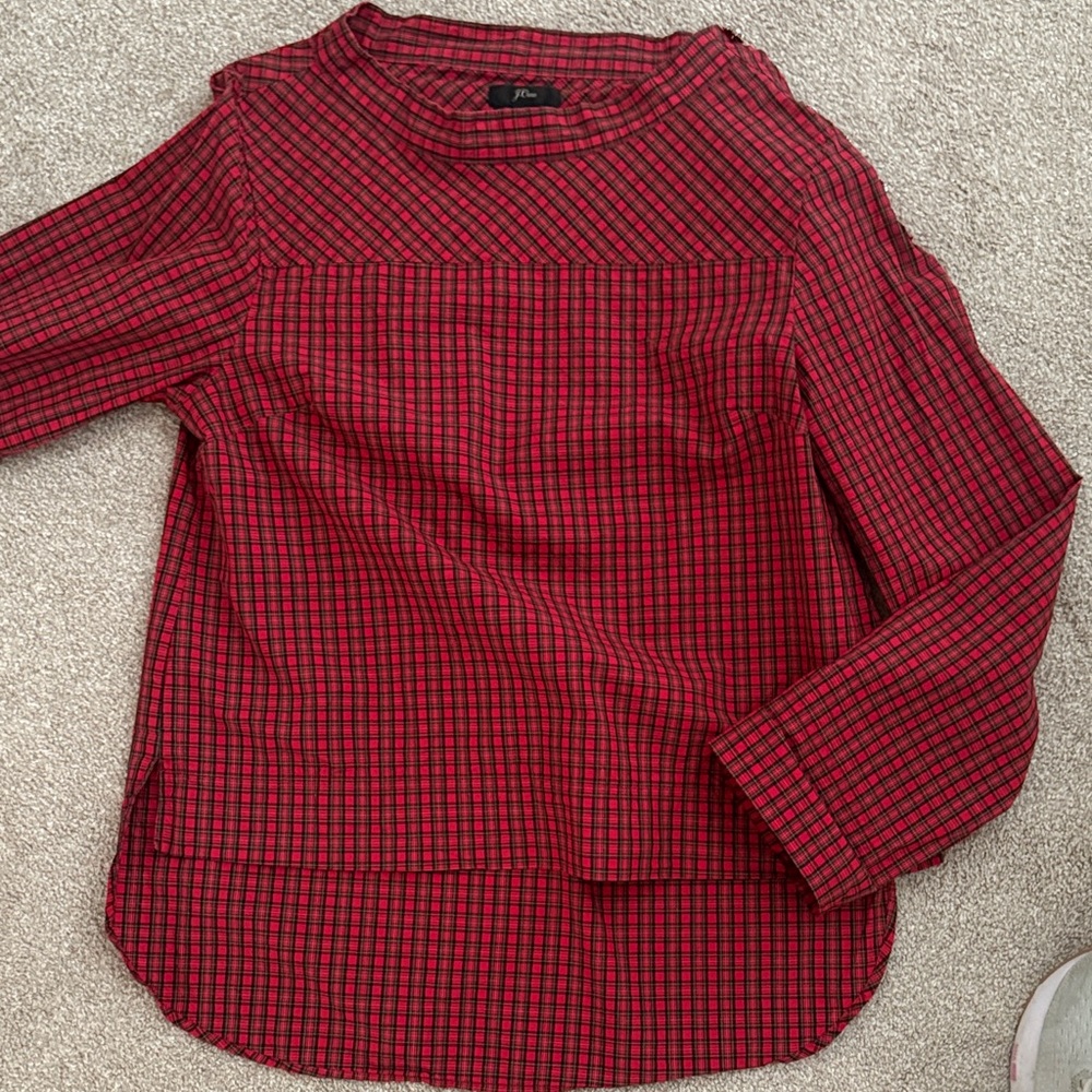 J. Crew Red and Black Plaid Shirt